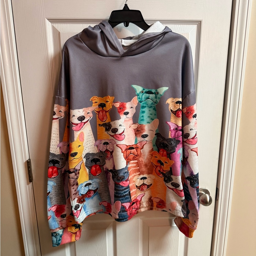 Colorful Dog Print Hoodie